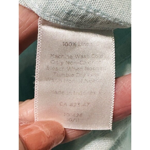 Talbots Women PXL Linen Button Up Blouse Beach Lagenlook Minimalist - Picture 10 of 10